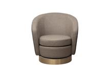 Мебель Garda Decor Кресло Napoli вращающееся, рогожка золото/черный Santo300-BEG+Santo302-CHZOL 76*76*76см арт. Napoli-3K-Santo300-BEG+Santo302-CHZOL