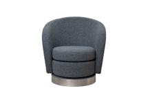 Мебель Garda Decor Кресло Napoli вращающееся, букле т.серое Orso Mare 76*76*76см арт. Napoli-Orso Mare