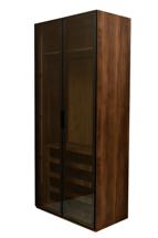 Мебель Garda Decor GD-10004-2 Шкаф Alto двухдверн c выдвижными ящиками, цвет дуб Барокко, дверцы стекло 100*57*228.5см арт. GD-10004-2