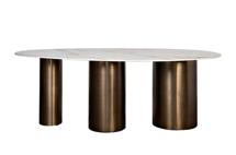 Мебель Garda Decor 76AR-77240 Стол обеденный овальный керамогранит белый 240*100*75см арт. 76AR-77240