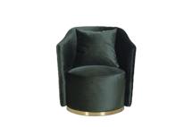 Мебель Garda Decor Кресло Verona вращающееся, велюр зеленый Bel37/золото 70*77*80см арт. VERONA-2K-ЗЕЛЕНЫЙ-Bel37
