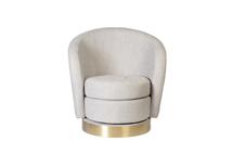 Мебель Garda Decor Кресло Napoli вращающееся, рогожка св-серая Mel950 76*76*76см арт. Napoli-2K-СВ.СЕР-Melange950