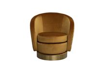 Мебель Garda Decor Кресло Napoli вращающееся, велюр принт Pad31+Latt ORANG 76*76*76см арт. Napoli-Pad31+ Lattice ORANG