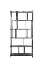 Мебель Garda Decor 13RXSH3052-SILVER Стеллаж стекло черн./серебро 100*38*200см арт. 13RXSH3052-SILVER