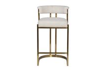 Мебель Garda Decor GY-08216 Стул барный, букле бежевый/матовое золото  50*55*85см арт. GY-08216