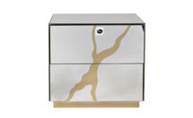 Мебель Garda Decor KFG199 Тумба зеркальная с золотым декором 61*42*59см арт. KFG199