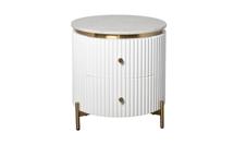 Мебель Garda Decor 77IP-GD009-TUMB/1 Тумбочка 2 ящика с мраморной столешницей d51*55см арт. 77IP-GD009-TUMB/1