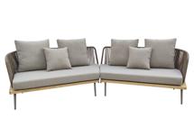 Мебель Garda Decor 129KN-03042 Диван угловой "БЭЙЛИ (BAYLEY)" уличный серый 280*84*75см арт. 129KN-03042