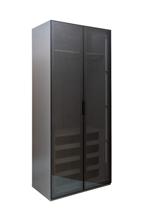 Мебель Garda Decor GD-10012/1-6-2 Шкаф Alto двухд c выдвиж ящик, цвет серый Кобальт, двер стекло(тонир) 100*57*230.5см арт. GD-10012/1-6-2(тонировка)