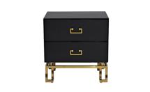 Мебель Garda Decor KFG059 Тумба c  2-мя ящиками черная/золото 55*40*58см арт. KFG059