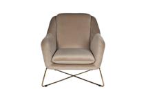 Мебель Garda Decor 46AS-AR2976-BG Кресло велюр бежевый/мат.зол. 75*87*80см арт. 46AS-AR2976-BG