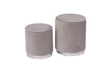 Мебель Garda Decor GY-08220 Банкетка велюр серый/хром (2 в 1) d35,5*49см/d30,5*39см арт. GY-08220