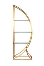 Мебель Garda Decor KFG087/2 Стеллаж "Полусфера" прозрачное стекло/золото матовый 71*48*202см арт. KFG087/2