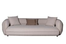 Мебель Garda Decor ZW-25003 Диван Амели (Amelia) трехместный букле светлый 253*100*67см с бежевым кантом арт. ZW-25003