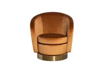 Мебель Garda Decor Кресло Наполи(Napoli) вращающееся, велюр принт Pad32+Latt-ORANG 76*76*76см арт. Napoli-Pad32+ Lattice ORANG