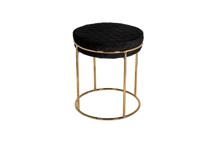 Мебель Garda Decor GY-BEN8178GOLD-BL Банкетка велюр черный/золото d38*45см арт. GY-BEN8178GOLD-BL