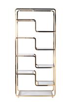 Мебель Garda Decor 46AS-SH1652-GOLD Стеллаж золотистый/прозр. стекло 90*40*200см арт. 46AS-SH1652-GOLD