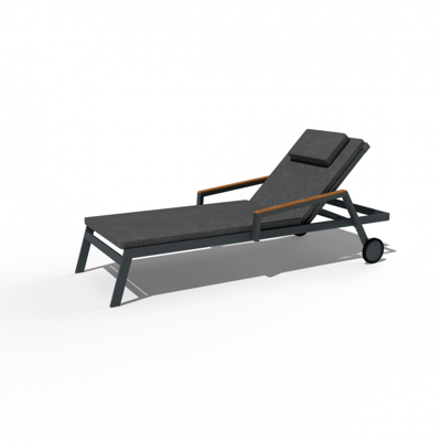 Мебель IDEAL PATIO Шезлонг SPONDA карбон (с матрасом, с подушкой) арт. SPN.3019000-M-P