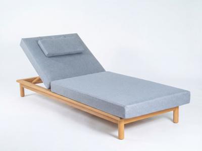 Мебель IDEAL PATIO Шезлонг САПОРИ тик, светло-серый матрас, подушка арт. SPR.3034000