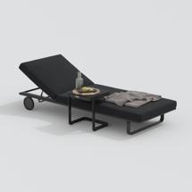 Мебель IDEAL PATIO Шезлонг COSTA на колесах черный - каркас карбон арт. CST.3016000