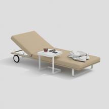 Мебель IDEAL PATIO Шезлонг COSTA на колесах бежевый - белый каркас арт. CST.3022000