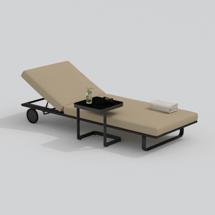 Мебель IDEAL PATIO Шезлонг COSTA на колесах бежевый - каркас карбон арт. CST.3012000