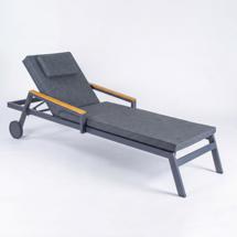 Мебель IDEAL PATIO Шезлонг СПОНДА С карбон, с матрасом и подушкой арт. SPN.3019000C