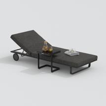 Мебель IDEAL PATIO Шезлонг КОСТА на колесах маренго - каркас карбон арт. CST.3017000