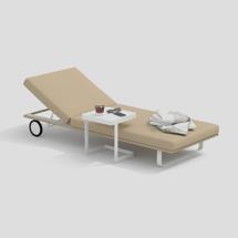 Мебель IDEAL PATIO Шезлонг КОСТА на колесах бежевый - белый каркас арт. CST.3022000