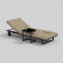 Мебель IDEAL PATIO Шезлонг КОСТА на колесах бежевый - каркас карбон арт. CST.3012000