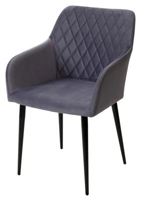 Мебель М-СИТИ Стул BRANDY-X СЕРЫЙ #27, велюр / черный каркас М-City арт. 461MC03500