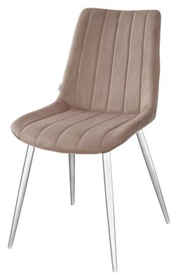 Мебель М-СИТИ Стул FLIP бежевый, велюр G108-74 / белый каркас М-City арт. UDC8185G10874WHT