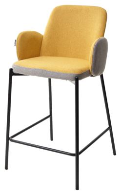 Мебель М-СИТИ Полубарный стул NYX (H=65cm) VF106 желтый / VF120 серый М-City арт. 628M03420