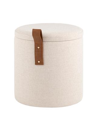 Мебель Stool Group Пуф с ящиком Эркки рогожка XS белый арт. УТ000039492