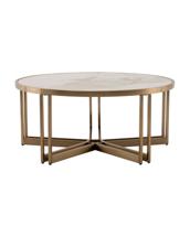 Мебель Stool Group Журнальный столик Алиада 90х90 см светлая керамика сталь шампань арт. УТ000040353