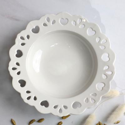 Набор посуды AksHome Тарелка глубокая DELICATE LOVE, фарфор, белый, 20,3*3,8см арт. ZN-381631