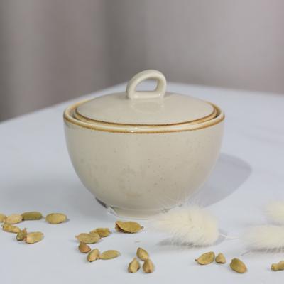 Набор посуды AksHome Сахарница VITAL, фарфор, бежевый, 10*10*9см арт. ZN-381624