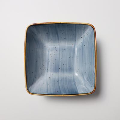 Набор посуды AksHome Тарелка квадратная глубокая VITAL 1, фарфор, синий, 19,3*19,3*7см арт. ZN-381635