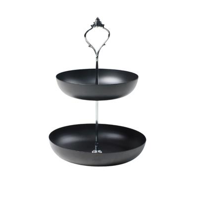 Набор посуды AksHome Декоративная этажерка CANDY, черный, 2 уровня, 23*13*16см арт. ZN-381637