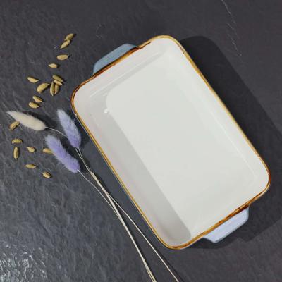 Набор посуды AksHome Форма для запекания прямоугольная VITAL, фарфор, синий, 27*15*4,5см арт. ZN-381647