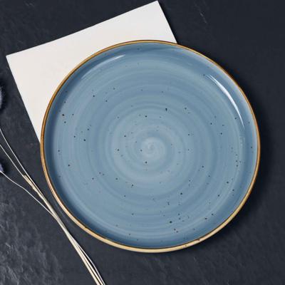 Набор посуды AksHome Тарелка круглая VITAL 2, фарфор, синий, 25*25*3см арт. ZN-381638