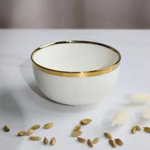 Набор посуды AksHome Тарелка глубокая MOONSHINE, керамика, белый+золото, 13*6,8см арт. ZN-381627