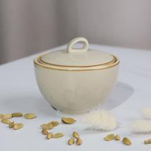 Набор посуды AksHome Сахарница VITAL, фарфор, бежевый, 10*10*9см арт. ZN-381624