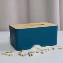 Набор посуды AksHome Салфетница BAIL, темно-синий+бамбук, 21*13*10см арт. ZN-381619