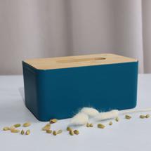 Набор посуды AksHome Салфетница BAIL, темно-синий+бамбук, 21*13*10см арт. ZN-381619