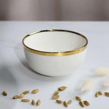 Набор посуды AksHome Тарелка глубокая MOONSHINE, керамика, белый+золото, 13*6,8см арт. ZN-381627