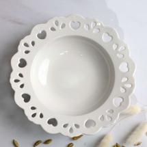 Набор посуды AksHome Тарелка глубокая DELICATE LOVE, фарфор, белый, 20,3*3,8см арт. ZN-381631