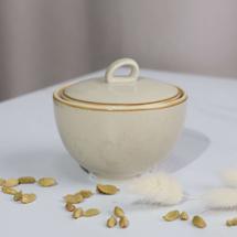 Набор посуды AksHome Сахарница VITAL, фарфор, бежевый, 10*10*9см арт. ZN-381624
