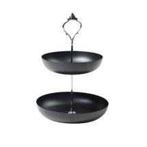 Набор посуды AksHome Декоративная этажерка CANDY, черный, 2 уровня, 23*13*16см арт. ZN-381637