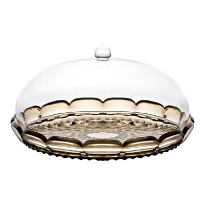 Набор посуды Guzzini Блюдо сервировочное с крышкой vanity, D30 см, коричневое арт. 131801STE282